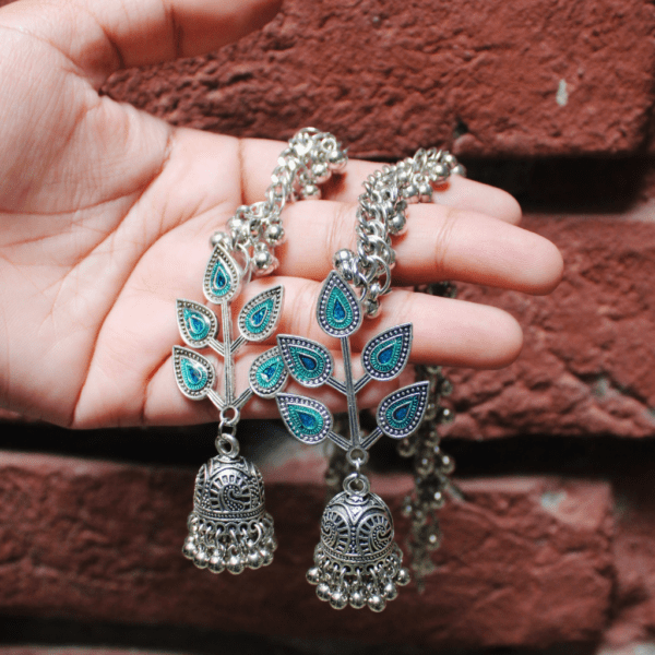 Mor Paankh Design Leaf Shaped Sahara Earrings.