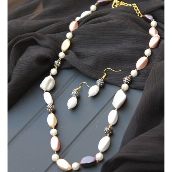 Multicolored stone beaded long necklace