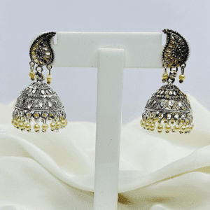 Vintage silver oxidised jhumki