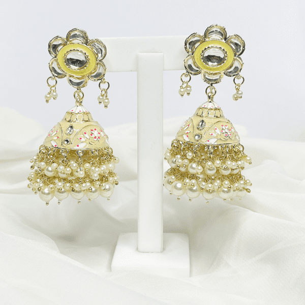 Meenakari offwhite earrings from tinklehoops