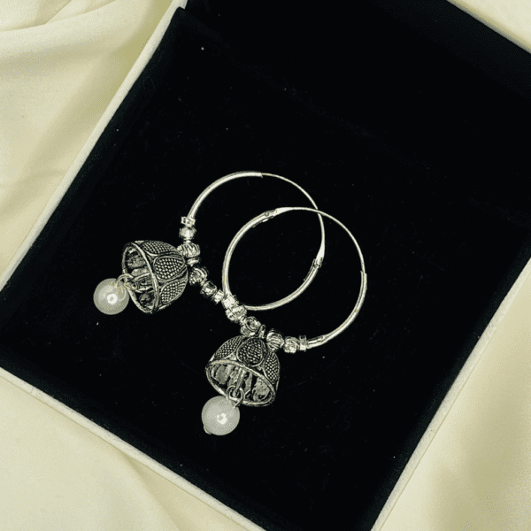 oxidised small hoops for daily wear