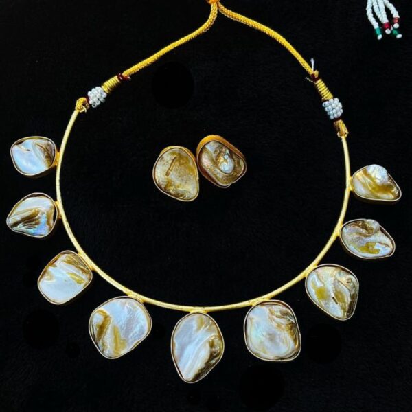 mother of pearl choker necklace set