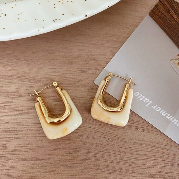 Trendy Vintage simple geometric hoops