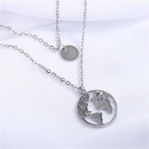 resin art pendant eith silver chain necklace