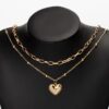 heart pendant gold chain necklace