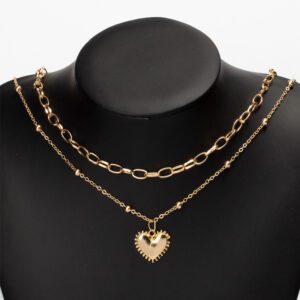 heart pendant gold chain necklace