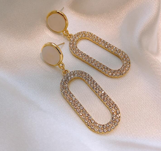 Fashion gold plated crystal earrings