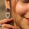 Heart shaped Pearl stylish lightweight Earrings from Tinklehoops