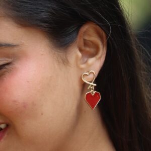 Heart shaped Valentine earrings for Girls