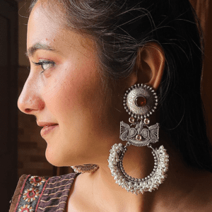 Oxidized Pearl Studded Earrings: A Perfect Blend of Tradition and Modernity