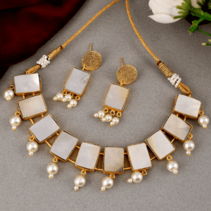 mother of pearls necklace for western outfits from tinklehoops