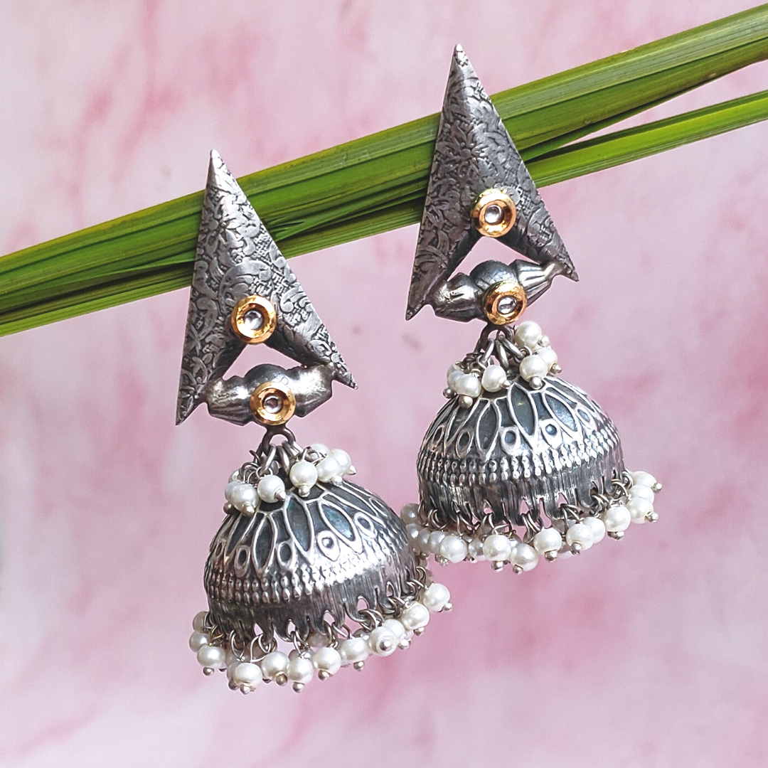 Buy Cardinal Oxidized Silver Color Light Weight Jhumki Earrings Set Online  at Best Prices in India - JioMart.