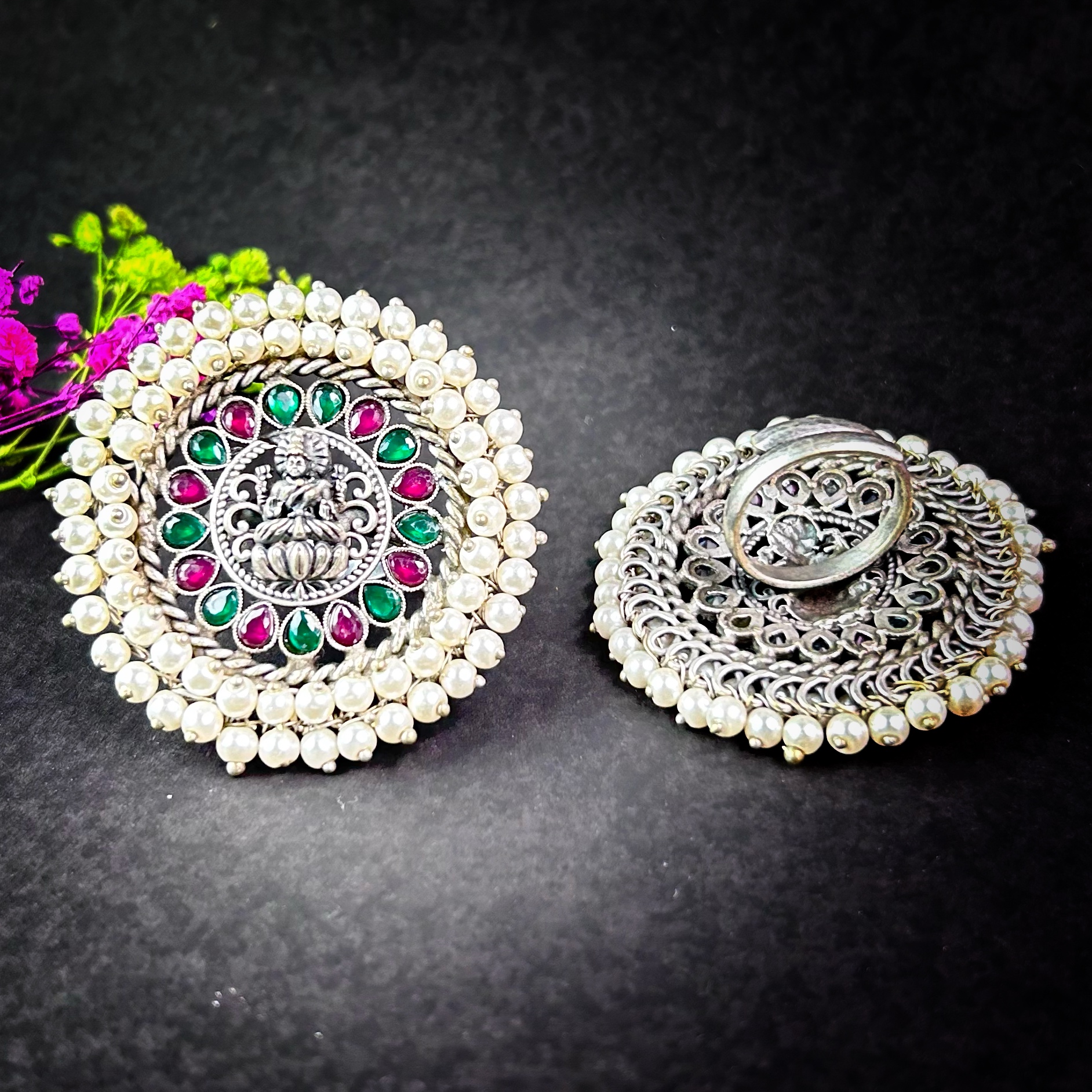 Shop gold plated silver temple jewellery earrings designs online — KO  Jewellery