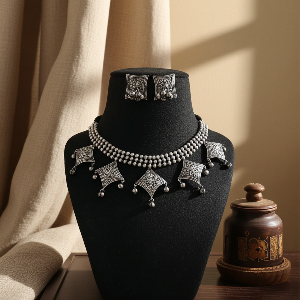 Antique German Silver Premium choker Jewellery set
