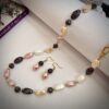 Multicolored stone beaded long necklace
