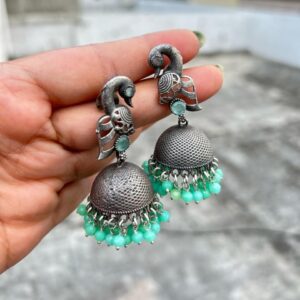 Oxidised Jhumka Earrings