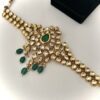 Gold Necklace Set with Green Stones