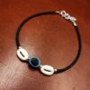 Evil Eye anklets with black beads and shells