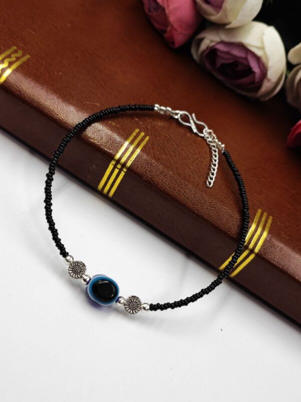 silver oxidised evil eye anket from tinklehoops