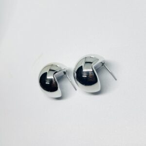 Big Silver pearl earrings