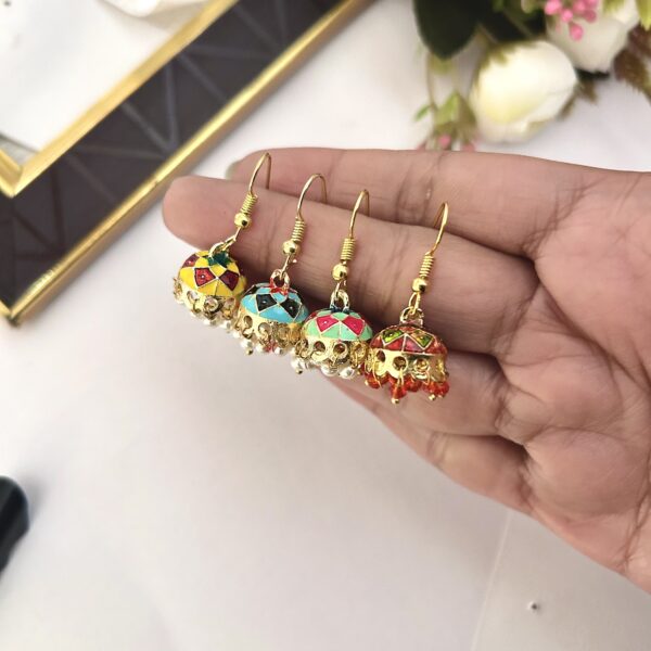 mini meenakari jhumki