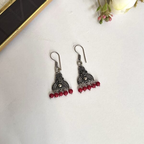 red vibe hooks earrings