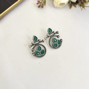 designer green stone earrings