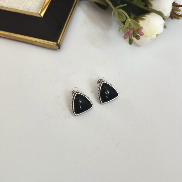 triangular oxidised studs earrings