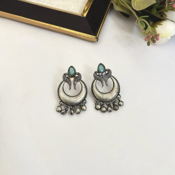 antique silver moon earrings