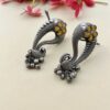 oxidised yellow floral ear cuff for women with antique boho style