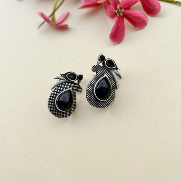 Black oxidised drop earrings for women under ₹100 – ethnic lightweight jewelry
