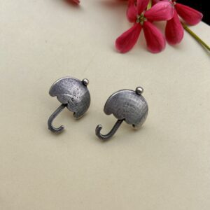 Designer ethnic umbrella-shaped oxidised studs under ₹100 for women