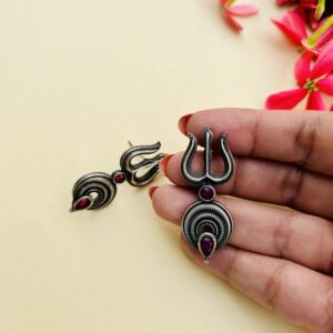 Designer ethnic oxidised earrings under ₹100 for women – traditional Indian jewelry