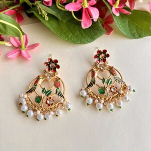 Gold Antique Partywear Ethnic Earrings – Under ₹300