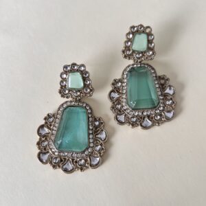 PartyWear Earrings with Stones - Mint