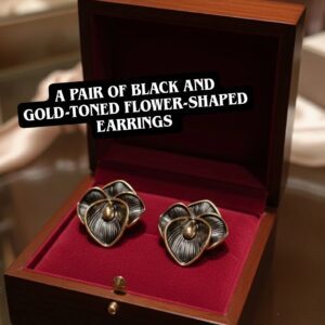 anti tarnish black floral earrings for women – Elegant Everyday & Party Wear