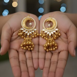 Gold-Plated Chandbali Earrings
