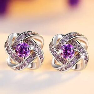 Sterling silver multicolor gemstone earrings with a polished finish for everyday and party wear.